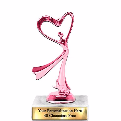 Trophy: 7", 2x3 white marble base, Modern Dance P