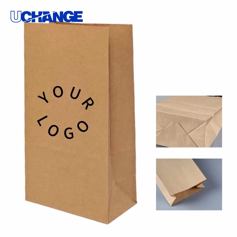 Square Bottom Kraft Bread Bag Packaging Disposable