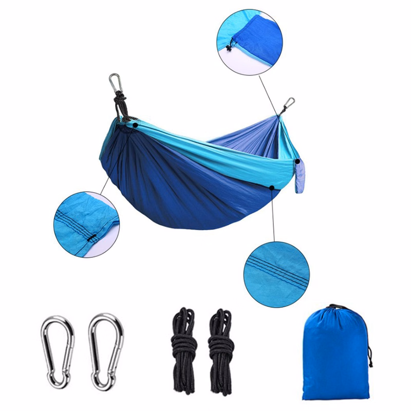 Portable Nylon Camping Hammock with Accessories