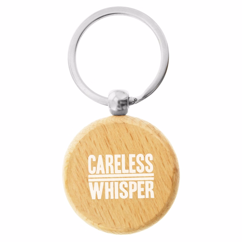 Wood Euro Key Ring