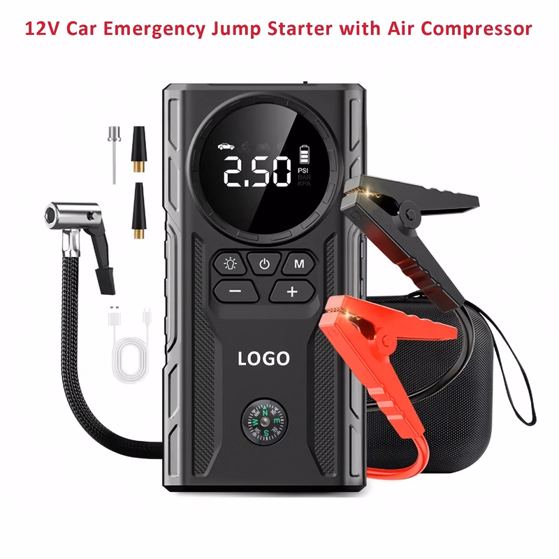 12V Car Emergency Jump Starter with Air Compressor