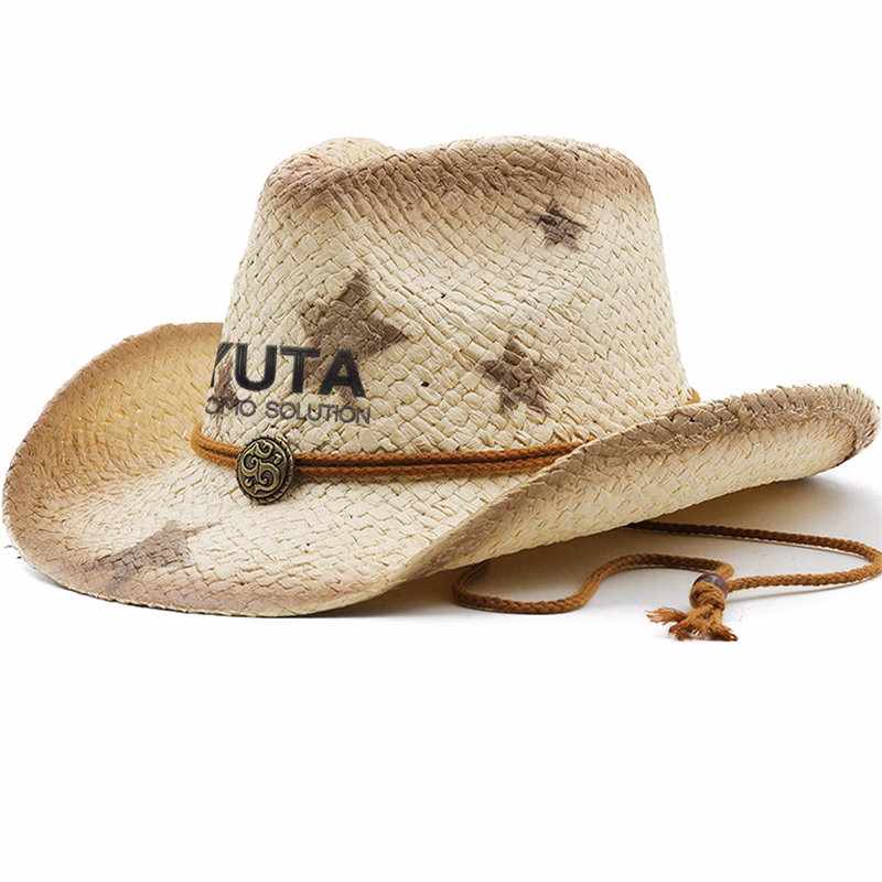 Five-Pointed Star Beach Straw Cowboy Hat