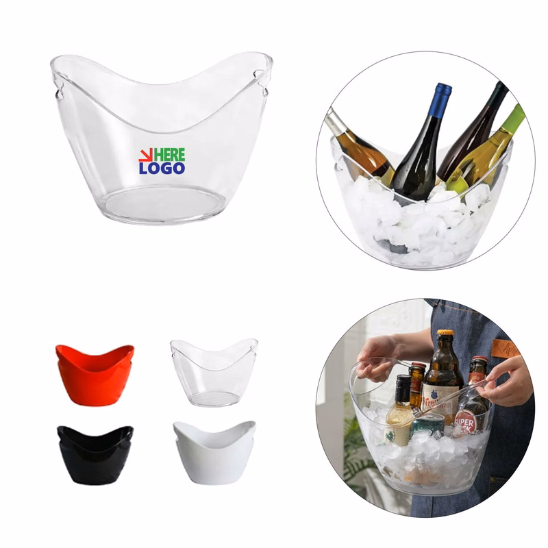 Customizable Clear PET Ice Bucket for Events and Parties