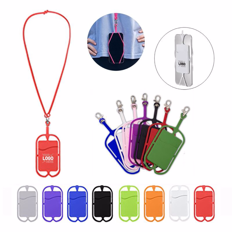 Silicone Phone Lanyard With Pocket