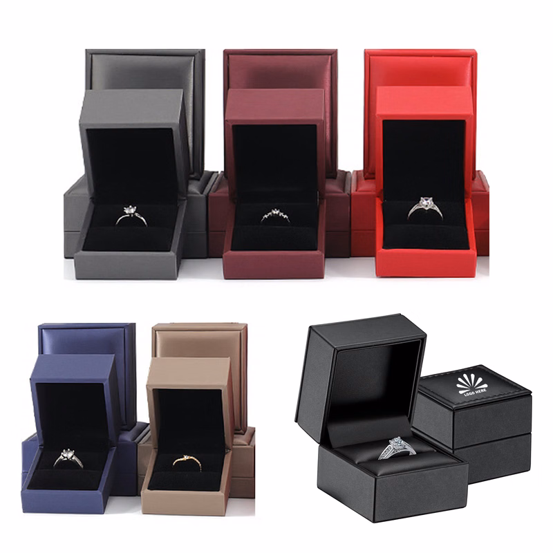 Leather Jewelry Ring Box MOQ50