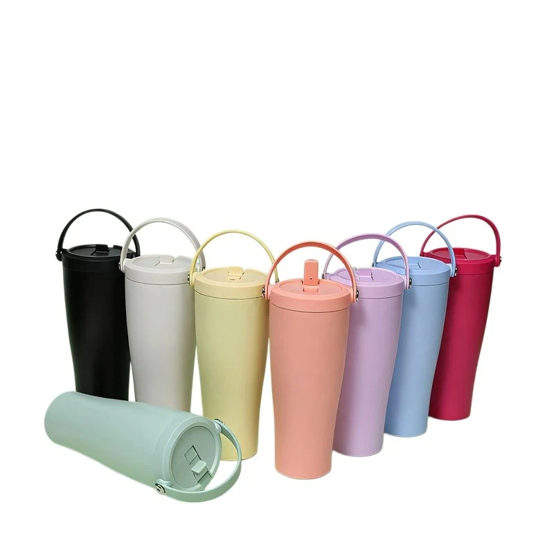 28 oz Stainless Steel Insulated Tumbler W/ Handle & Flip Lid 1