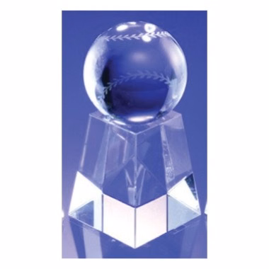 CRYSTAL BASEBALL TROPHY (LARGE)