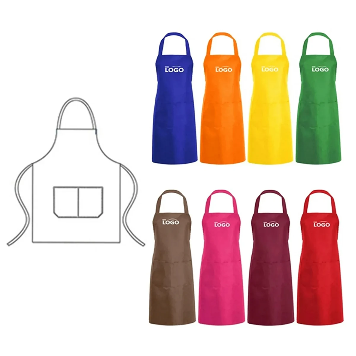 Plain Kitchen Cooking Bib Apron 1