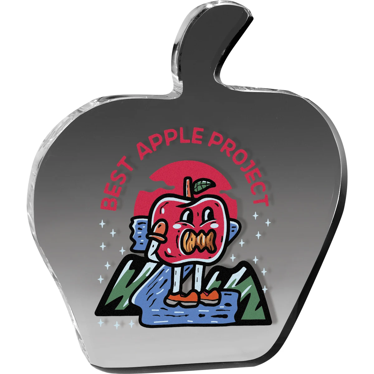 Clear Apple Paper Weight (4 1/8"x 4 5/8" 3/8") Full Colour PhotoImage 1