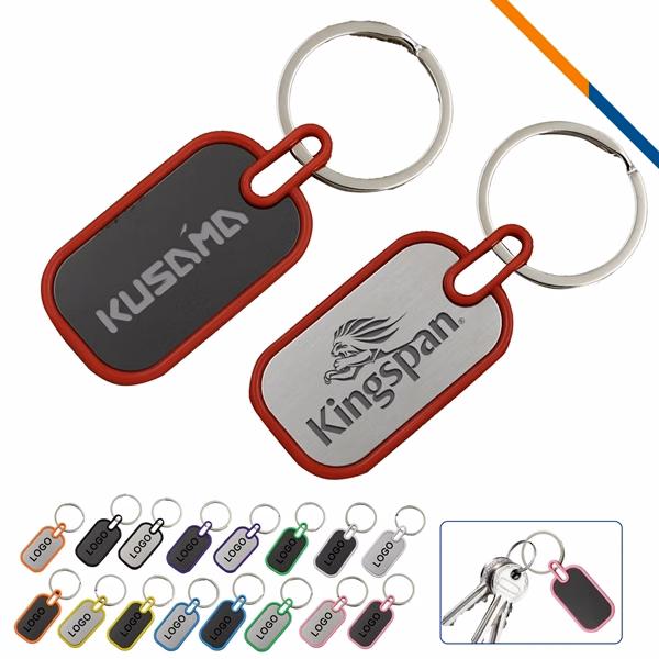 Custom Stainless Steel Key Tag with 9 Trim Color Options — Durable Professional