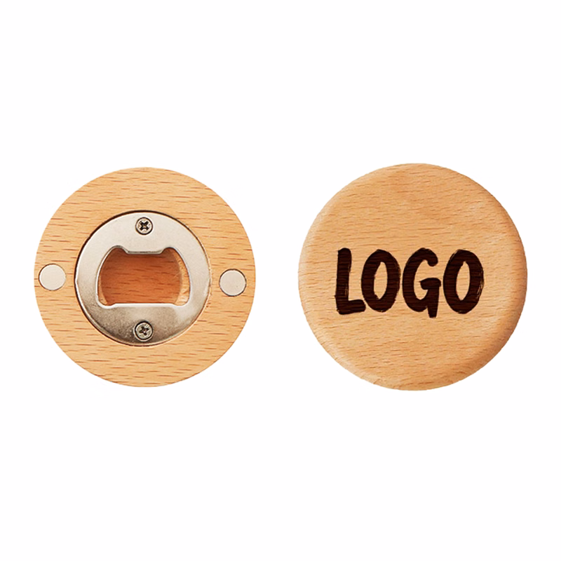 Wooden Round Beer Bottle Opener