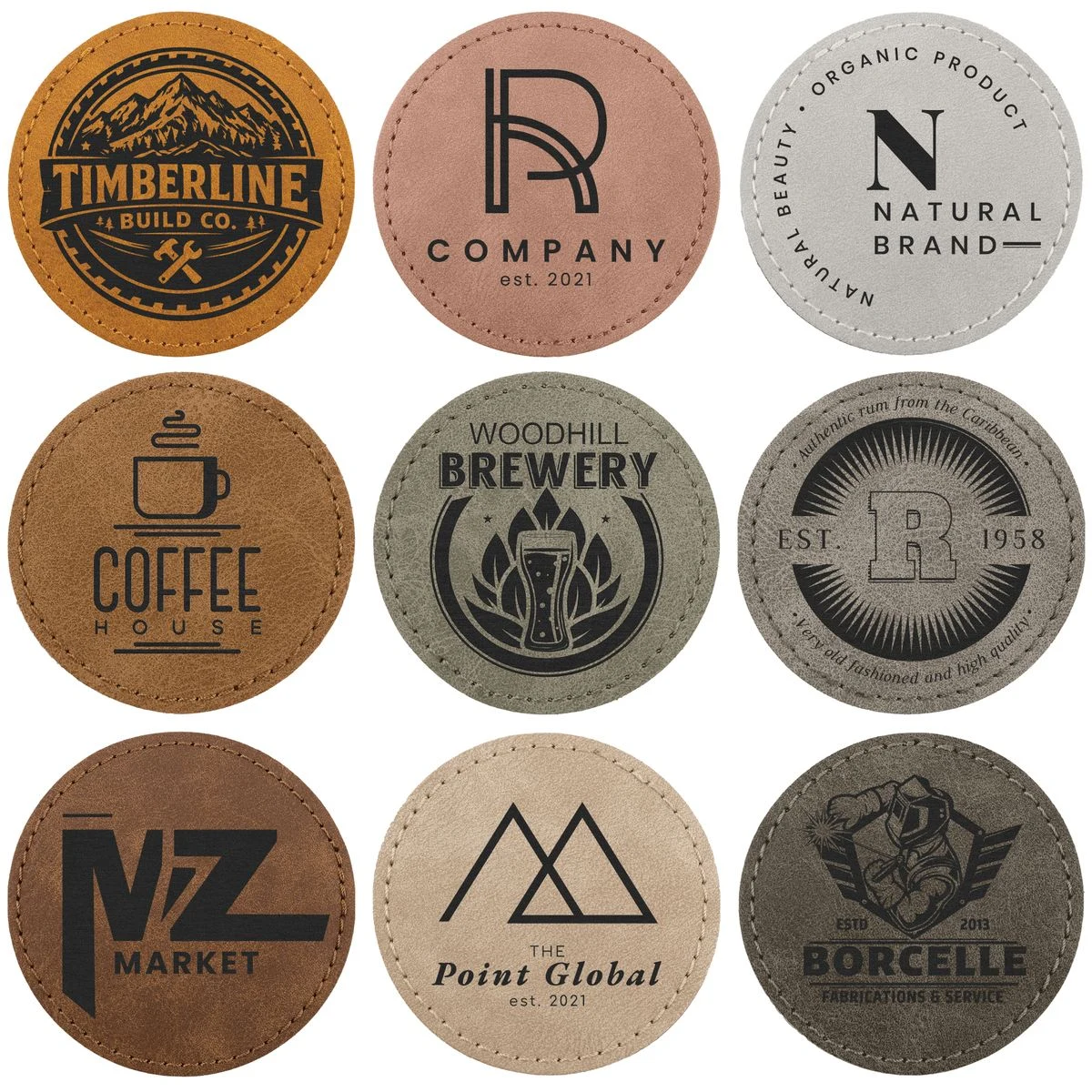 2½" Creekside Collection Leatherette Round Patch with Adhesive 1