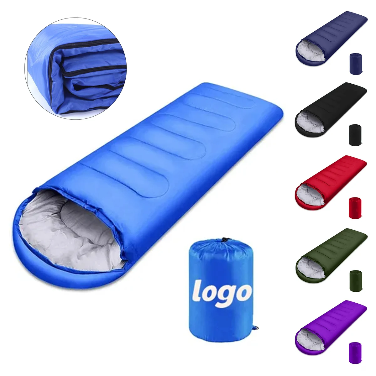 Adult Outdoor Portable Warm Camping Polyester Sleeping Bag 1