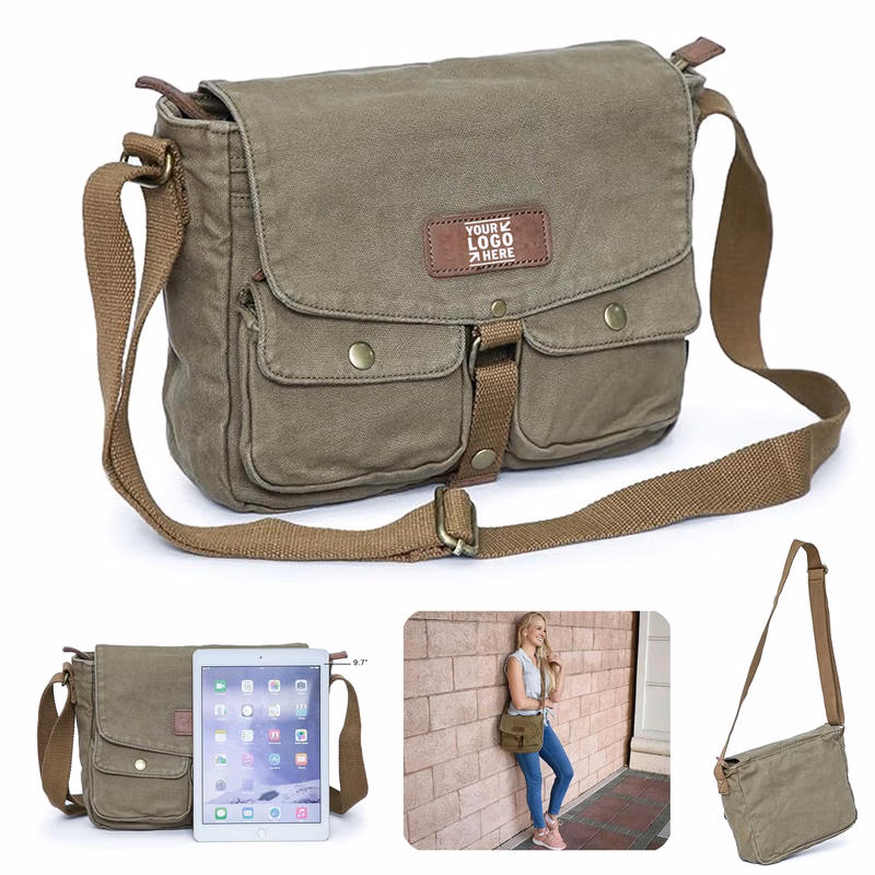 Vintage Canvas Crossbody Adjustable Shoulder Messenger Bag Military Satchel