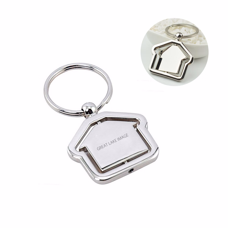 Chrome House Shape Keychain