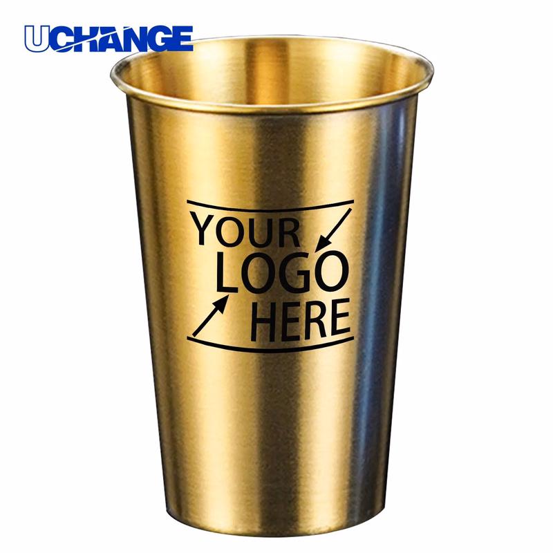 Golden Stainless Steel Pint Cup Container (13.5oz)