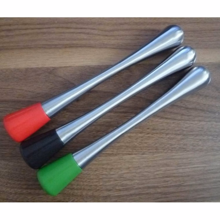 Stainess Steel Cocktail Muddler, Coffee Stirrer, Drink Stirrer with ABS Cap