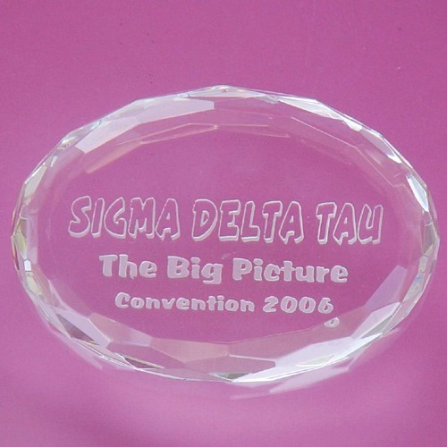 Oval Crystal Paper Weight
