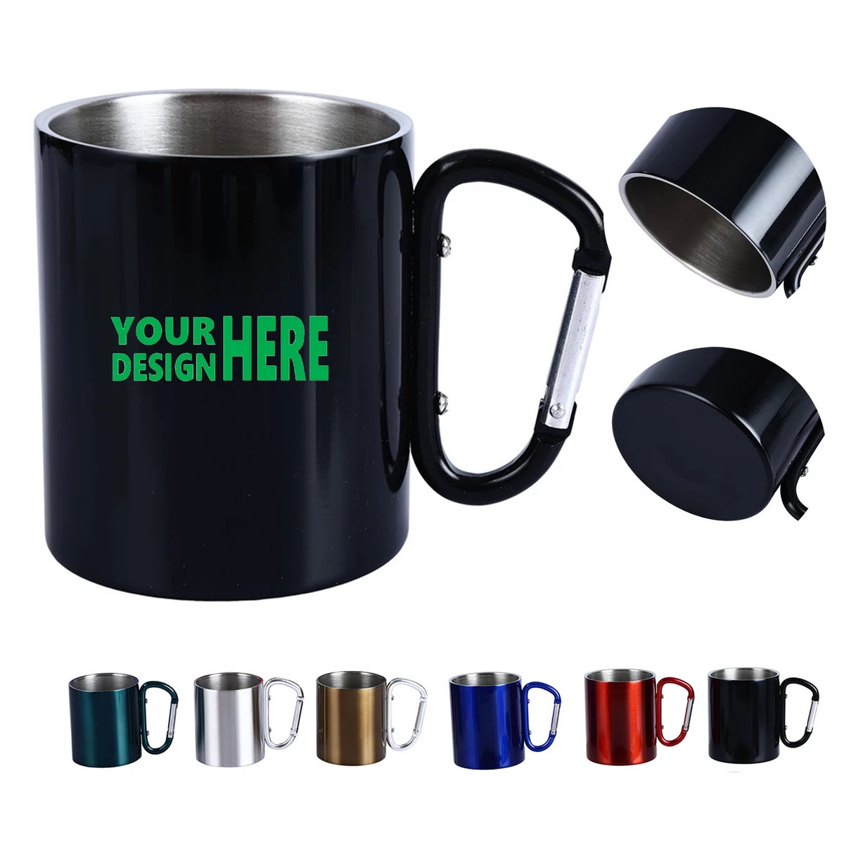 Stainless steel portable mug with handle 1