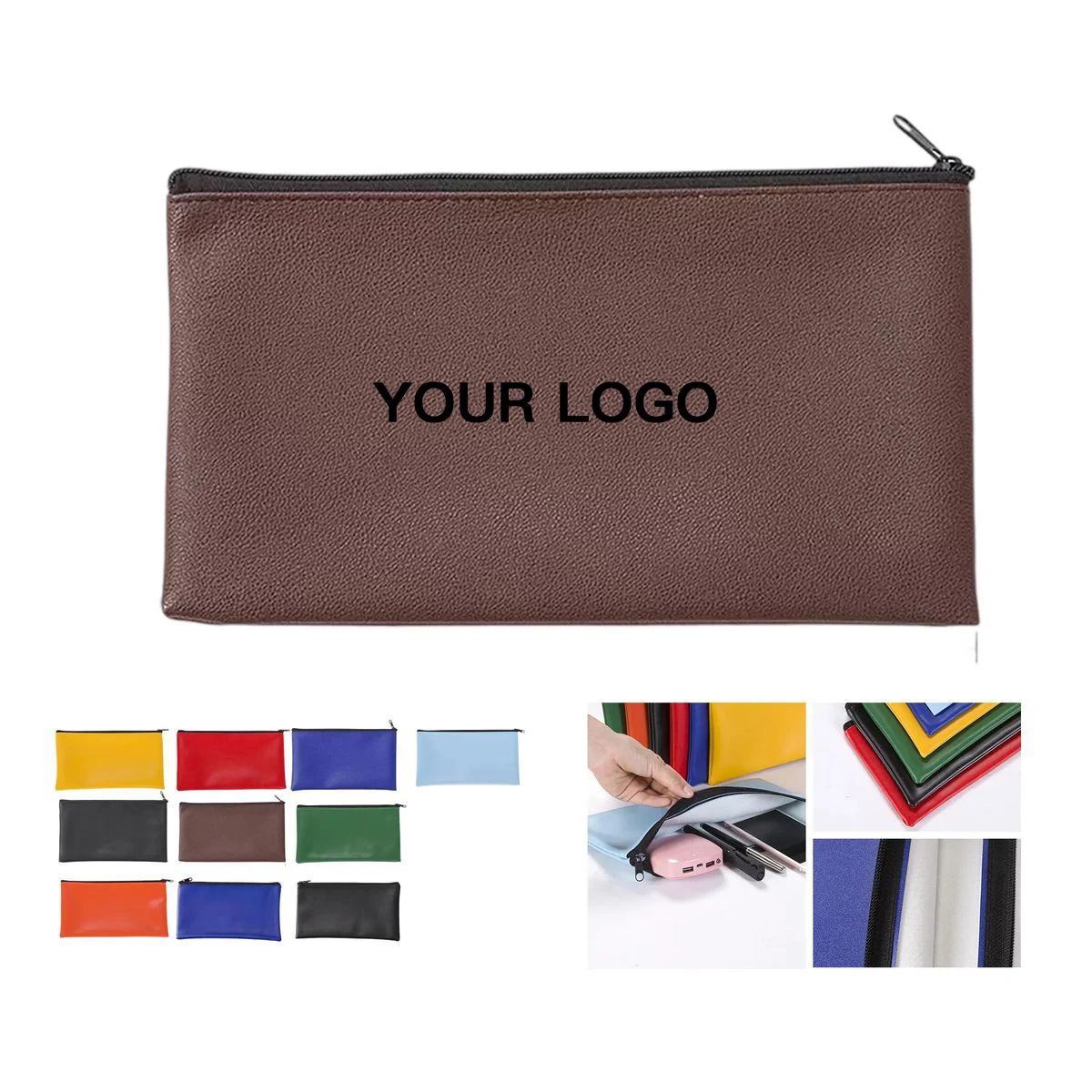 Bank Deposit Pouch with Zipper Closure 1