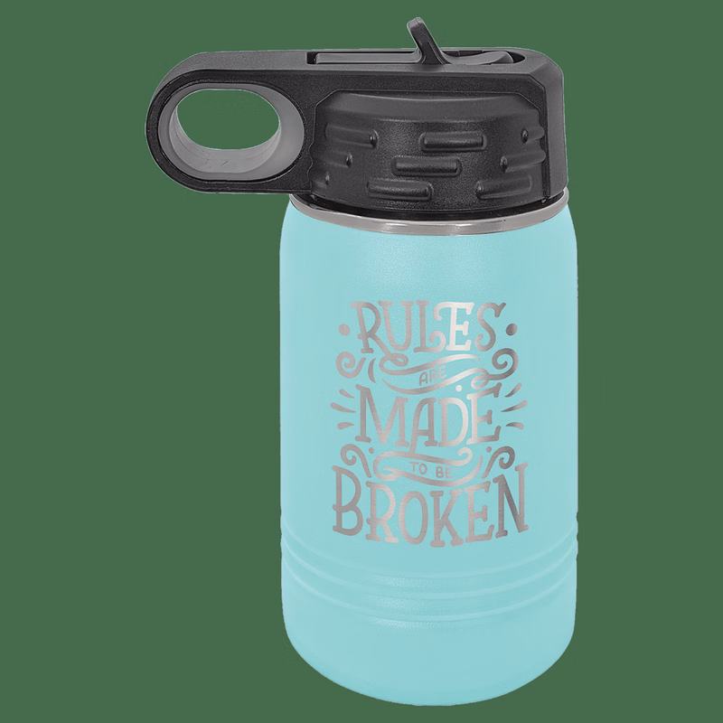12 oz. Teal Laser Engraved Polar Camel Water Bottles