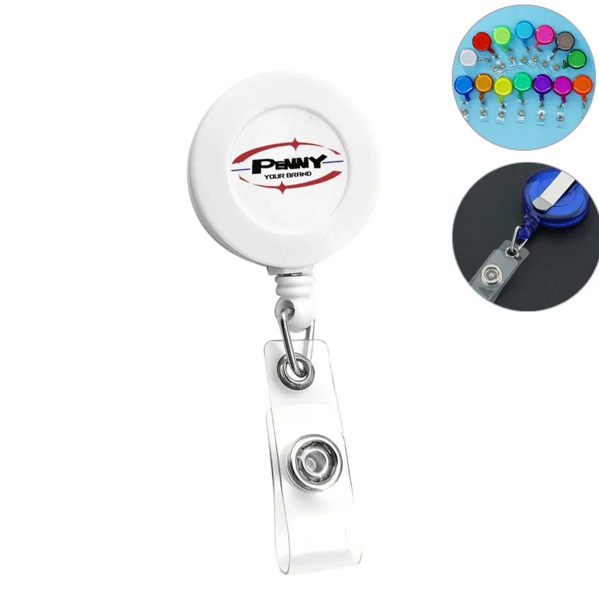 Retractable ID Badge Reel Clip On Card Holder for Name 1