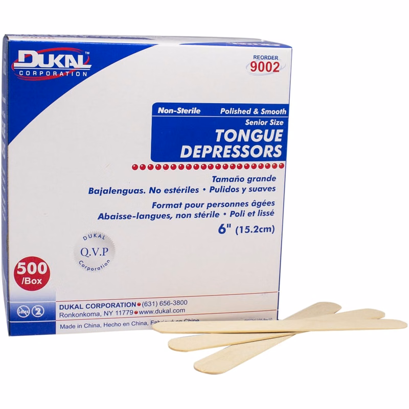 Non-Sterile Tongue Depressors - 6" Polished 500 Pack