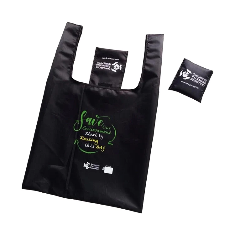 Reusable Collapsible Folding Grocery Bag, custom tote bag with logo imprint 1