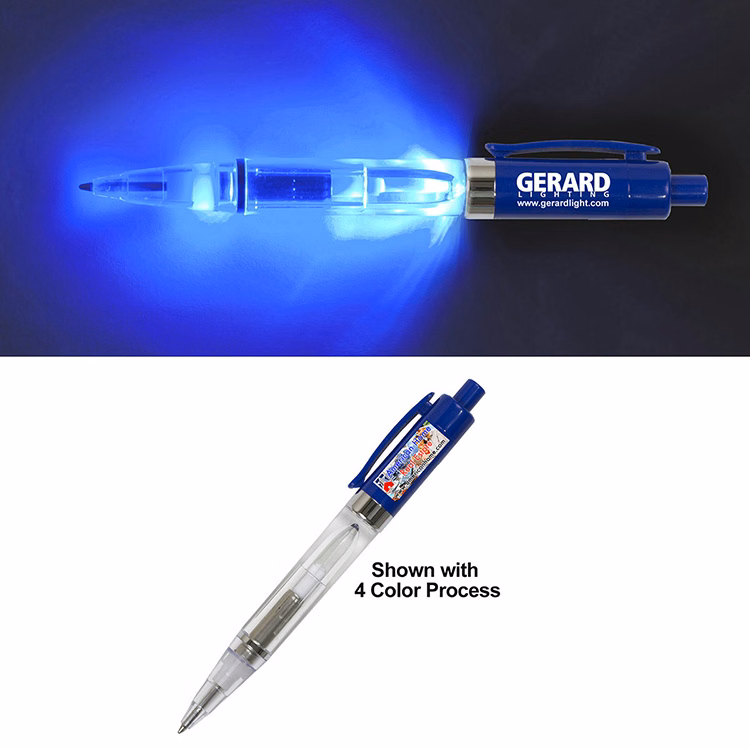 "Vicente" Light Up Pen with BLUE Color LED Light
