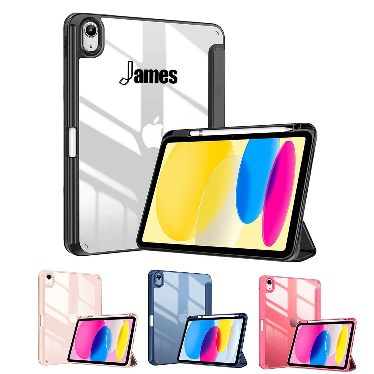 Acrylic IPAD leather case w/ three folds and a pen slot 1