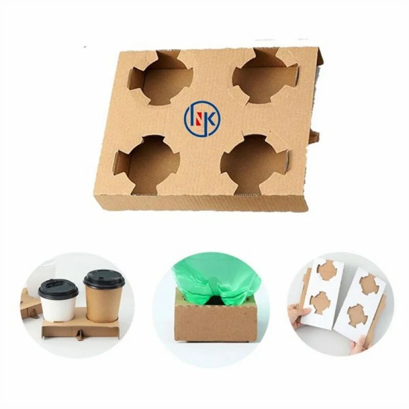 4 Packs Coffee Cup Kraft Carrier 1