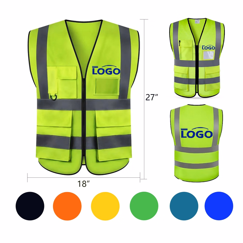 Polyester Double Band Reflective Safety Transparent Pocket V