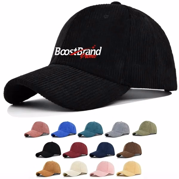 Custom Soft Corduroy Baseball Cap with Vintage Retro Fit — Everyday Apparel Essential