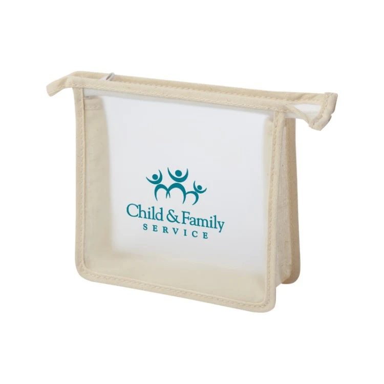 Cotton Zipper Amenity Bag, custom tote bag with logo imprint 1