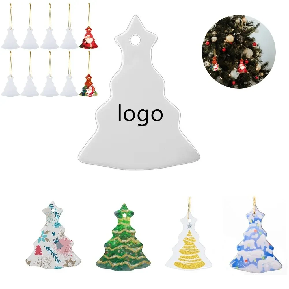 Tree Shape Ceramic Christmas Ornament 1