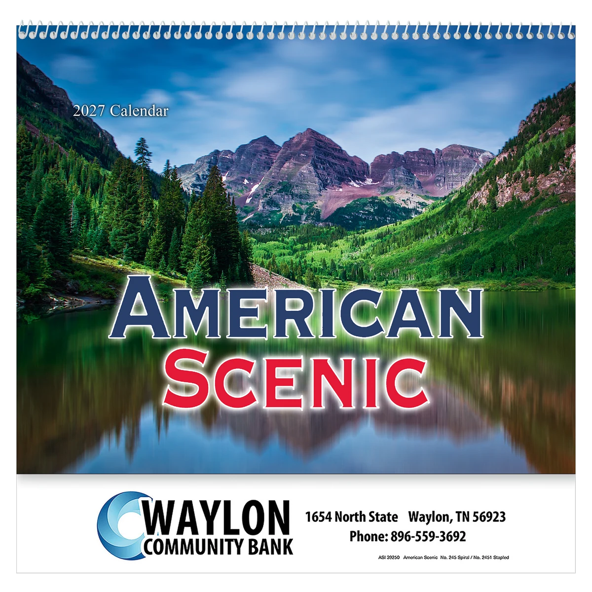 American Scenic Wall Calendar: 2027 Spiral Bound 1