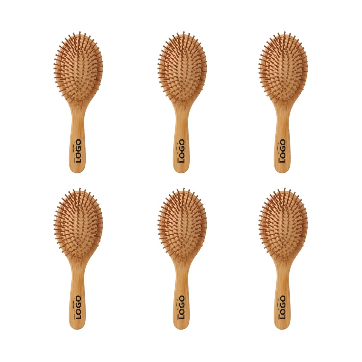 Natural Timber Custom Logo Hairbrush 1