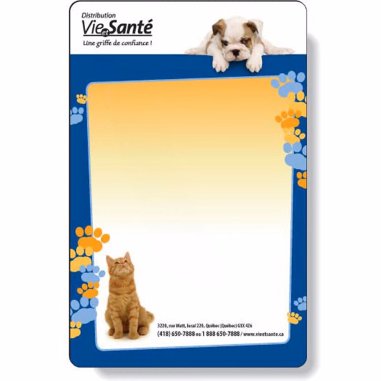 Full Magnetic Back Memo Board, Rectangle 5.5"x8.5" Round Corners, Full Colour Digital Imprint