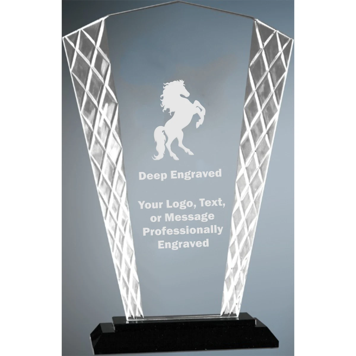 9 1/2" Large Fan Accent Glass Award 1