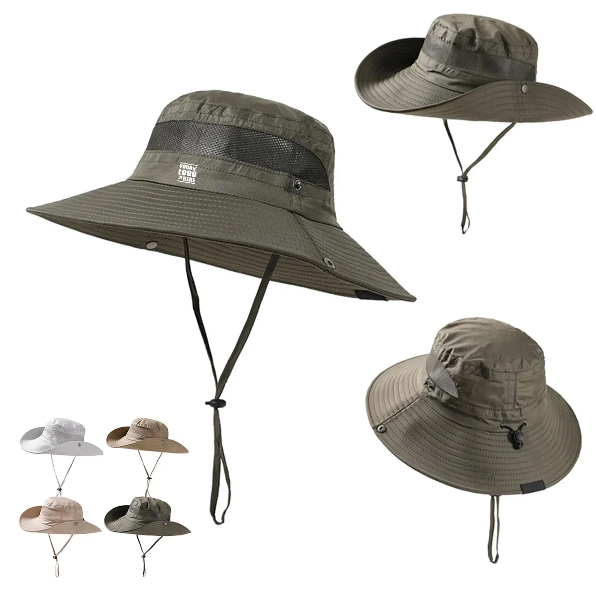Customized Waterproof Wide Brim Foldable Boonie Hat Cap 1