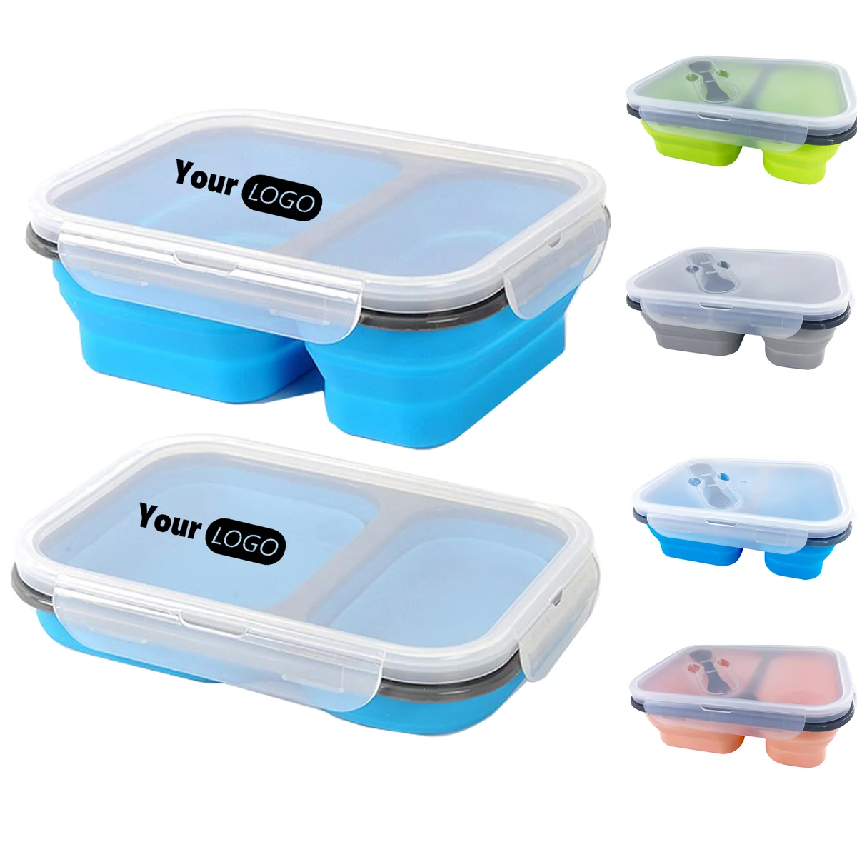 Colorful 2-Compartment Lunch Box (Foldable) 1