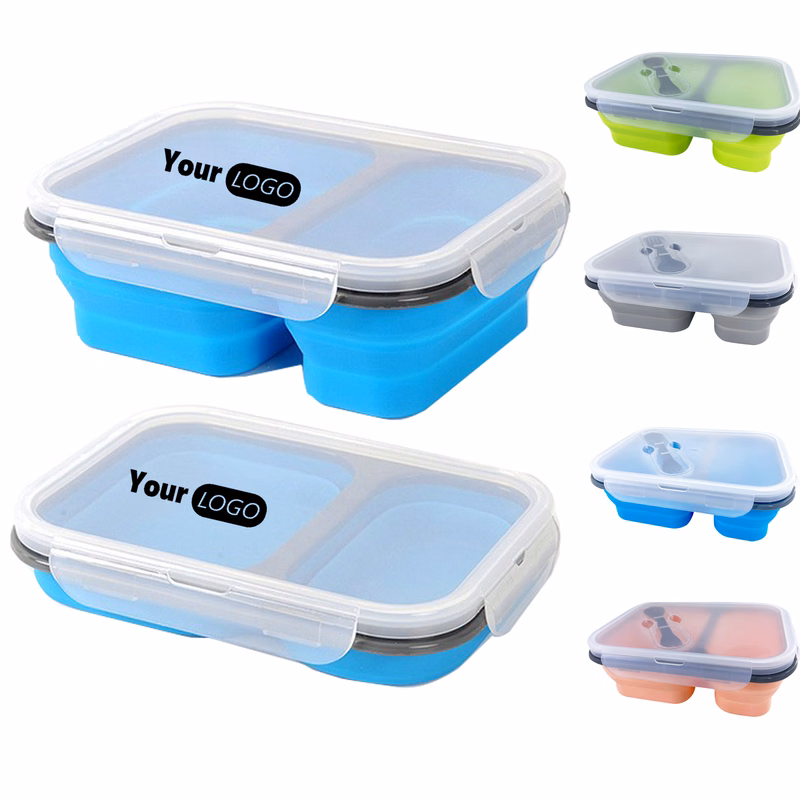 Colorful 2-Compartment Lunch Box (Foldable)