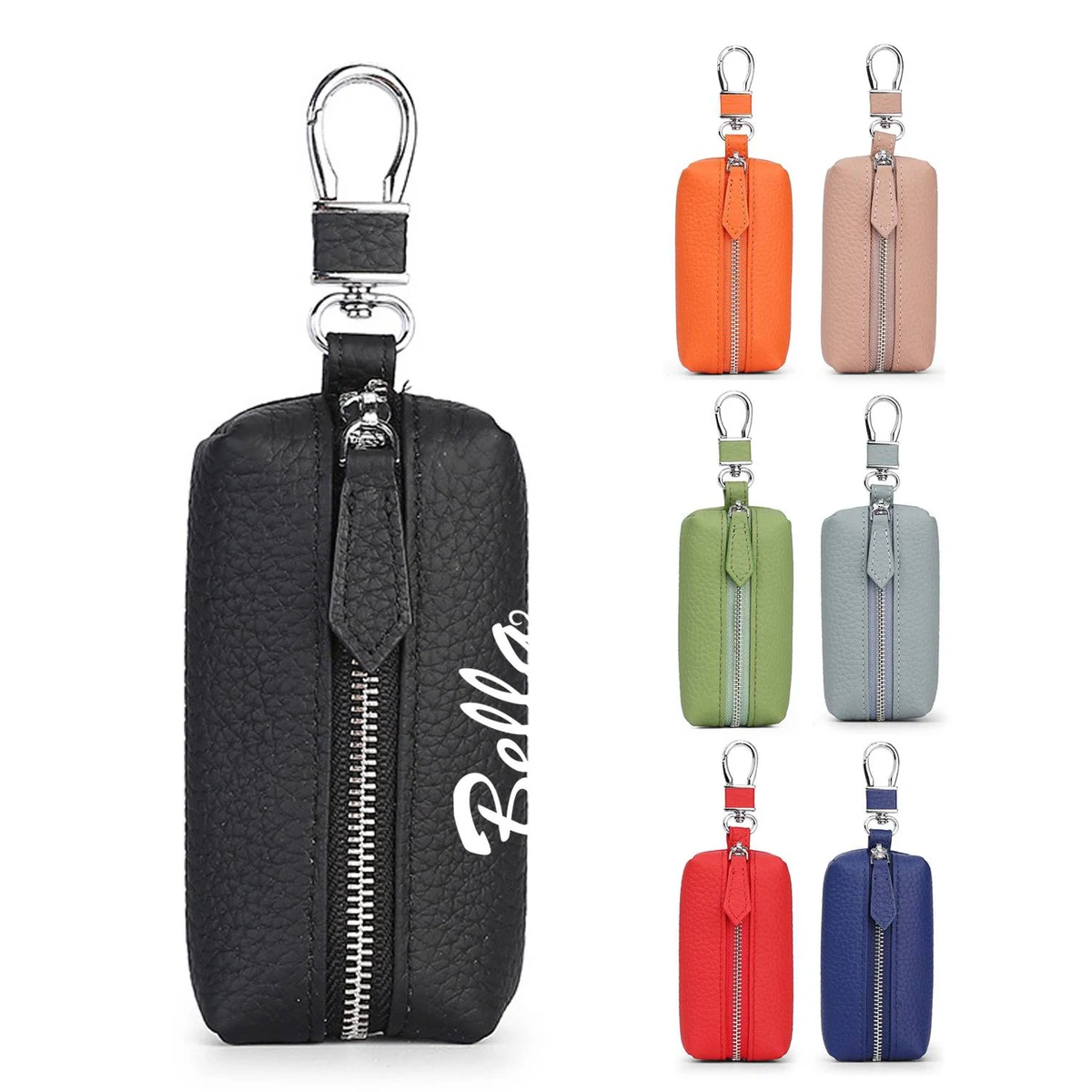 Genuine Leather Car Key Holder with Clip 1