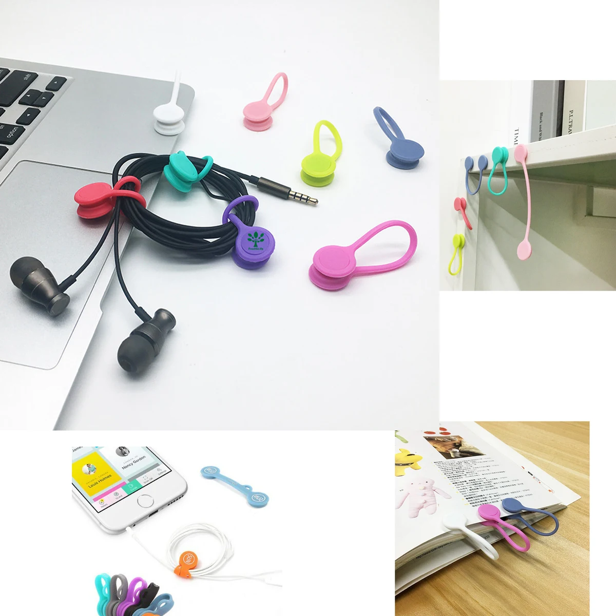 Cable Organizers Magnetic Cable Clips Earbuds Cords Winder 1