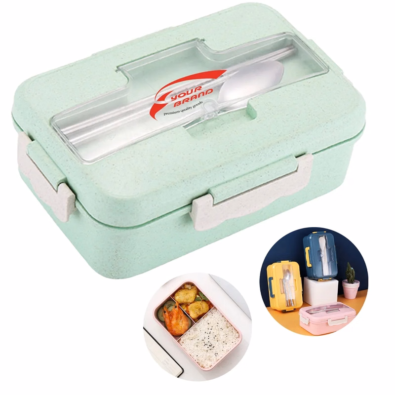 1L Thickened Portable Insulated Lunch Box (With Cutlery Set)