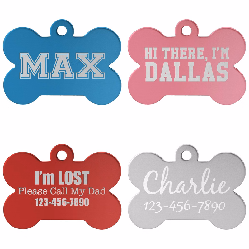 1 1/2" x 1" Anodized Aluminum Bone PET Tag