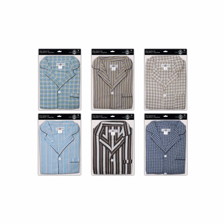Men's Cotton Pajama Sets - Plaids M-XL Long Sleeve & Pants