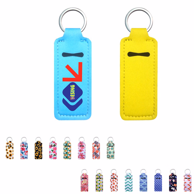 Portable Custom Colored Outdoor Lipstick Caser With Keychain