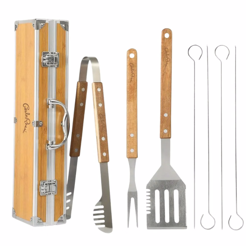 8-Piece Stainless Steel BBQ Tool Set with Carry Box