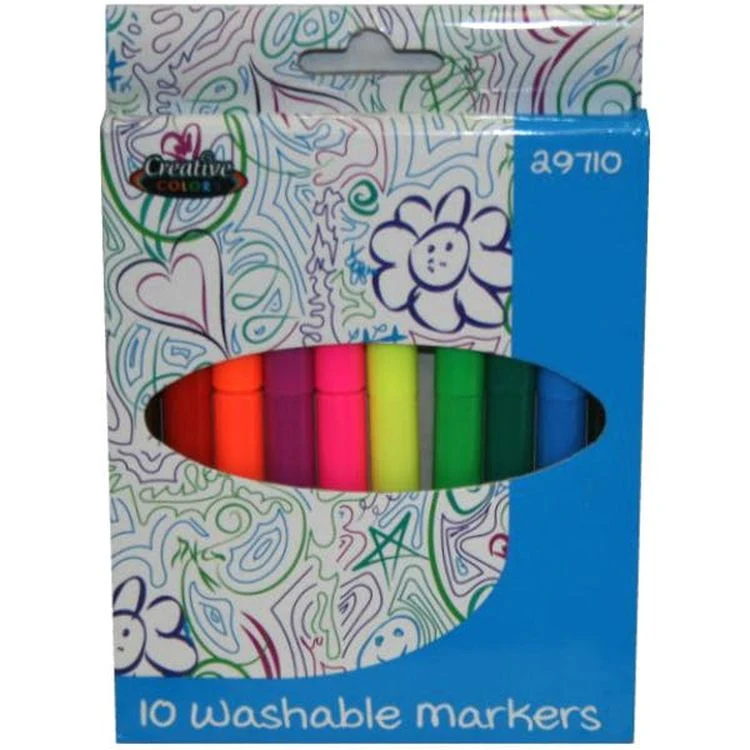 Washable Markers - 10 Count Broad Tip 1